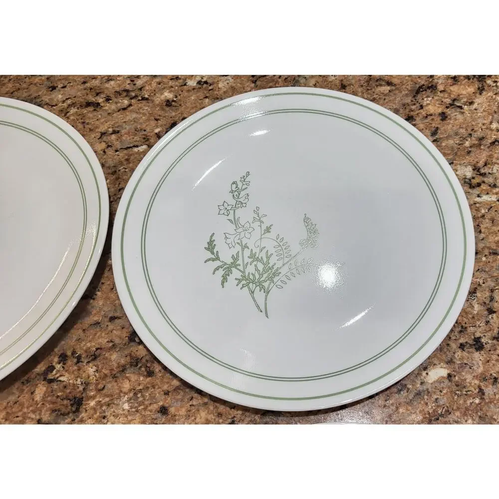 Vintage Corelle Floral Spray Plates (Qty 3 Dinner Plates & Qty 1 Luncheon Plate)